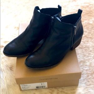 Lucky Brand Basel Black Leather Booties Size 9